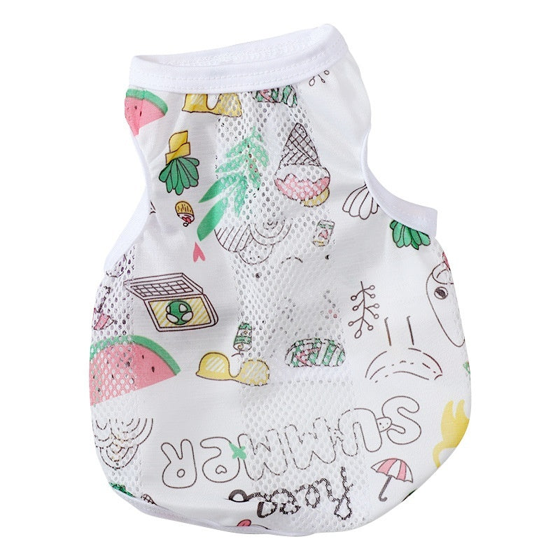 KFX-1960125 Ice Cream Net Vest for Maltese Puppies - Sizes XS to XL, Casual Pet Clothing