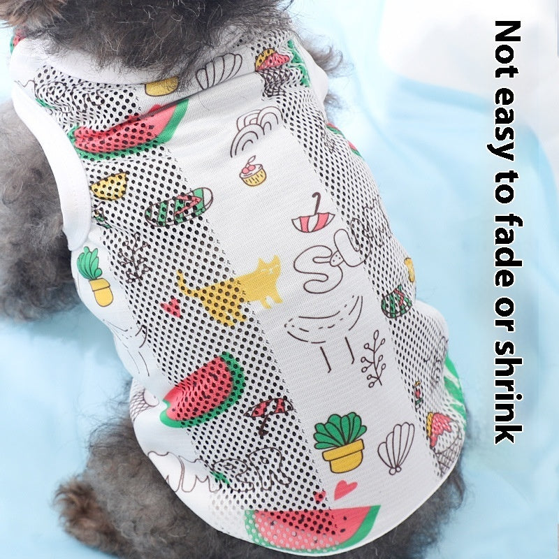 KFX-1960125 Ice Cream Net Vest for Maltese Puppies - Sizes XS to XL, Casual Pet Clothing