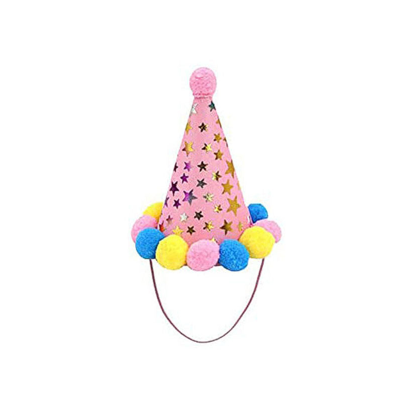 KFX-1960381 Sequin Design Pet Birthday Hat and Bib for Cats and Dogs, Adjustable Polyester Headwear in Blue and Pink