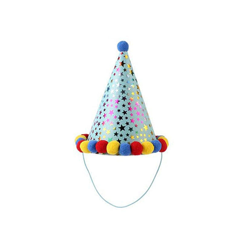 KFX-1960381 Sequin Design Pet Birthday Hat and Bib for Cats and Dogs, Adjustable Polyester Headwear in Blue and Pink