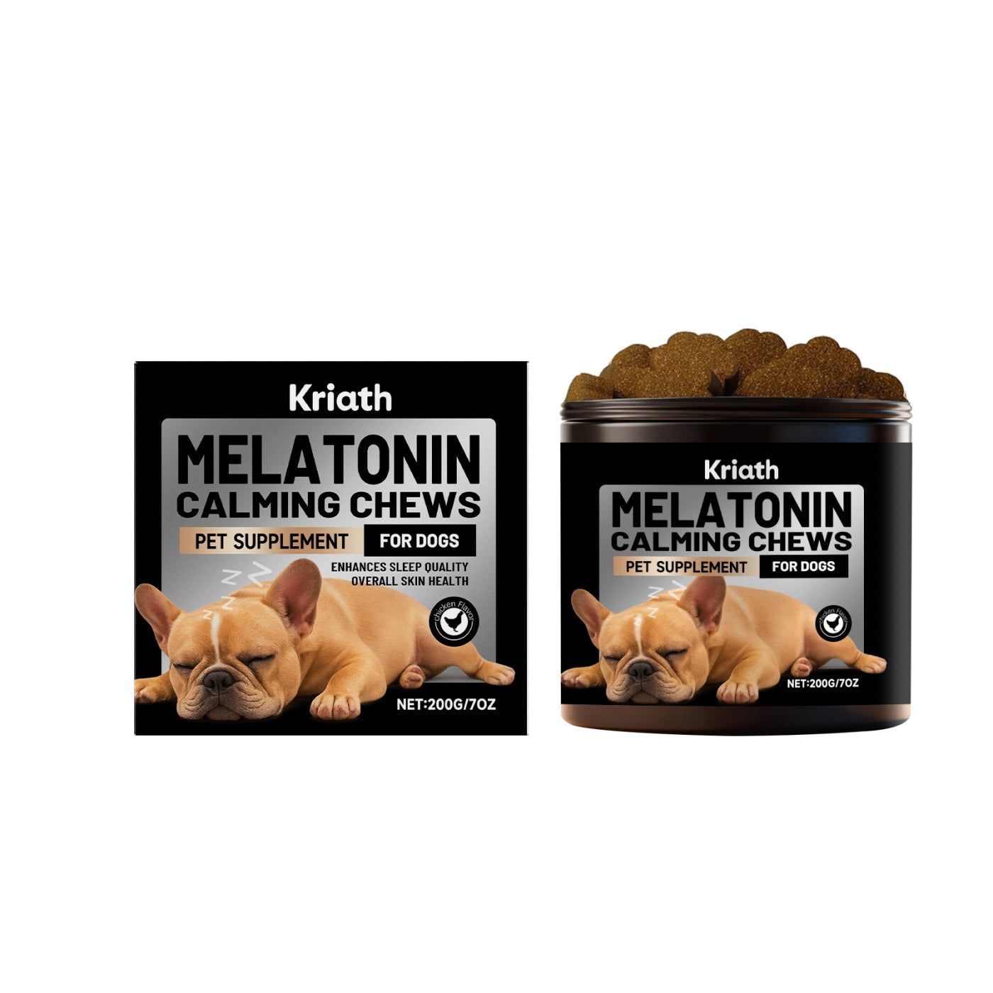 KFX-1961405 Dog Melatonin Soft Granules with Chamomile & Omega-3 for Relaxation and Sleep Support