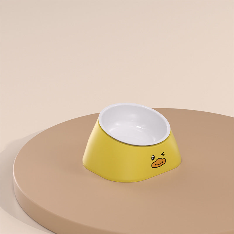 KFX-1962813 Tilted Stainless Steel Pet Bowl for Cats and Dogs - Durable and Fall-Resistant Design