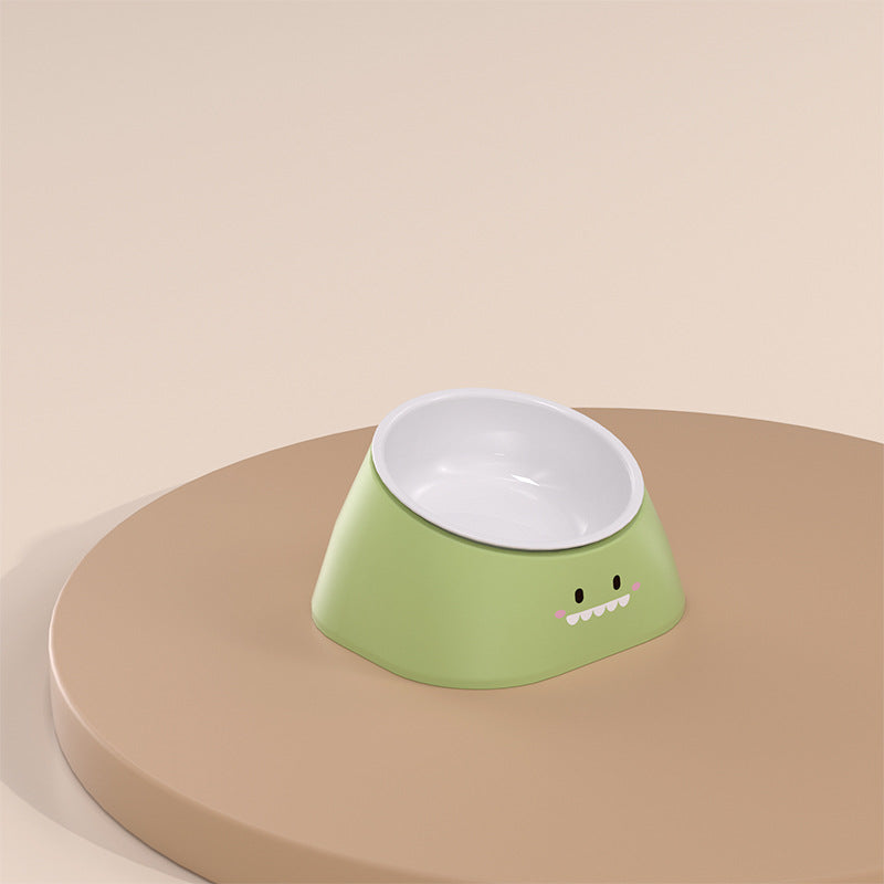 KFX-1962813 Tilted Stainless Steel Pet Bowl for Cats and Dogs - Durable and Fall-Resistant Design