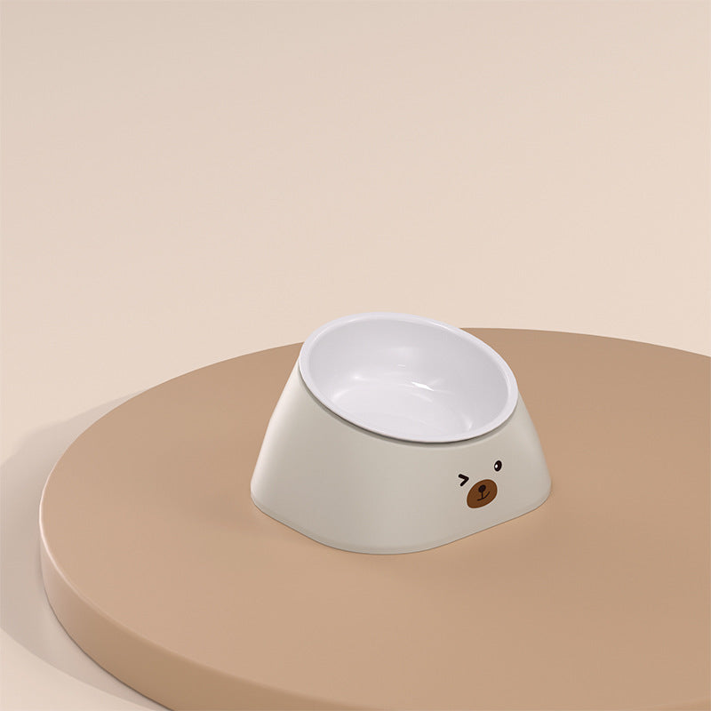KFX-1962813 Tilted Stainless Steel Pet Bowl for Cats and Dogs - Durable and Fall-Resistant Design
