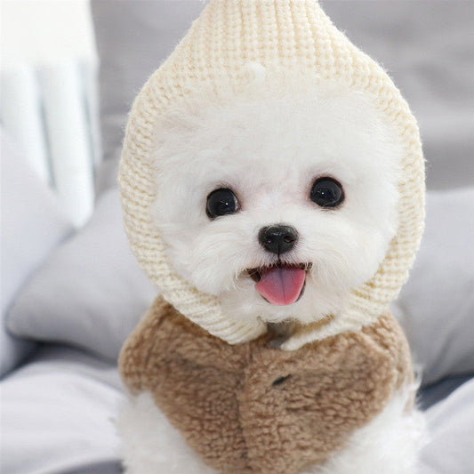 KFX-1965757 Warm Cotton Clothes for Small Dogs and Puppies - Casual Style, Available in Brown and Bean Paste, Multiple Sizes