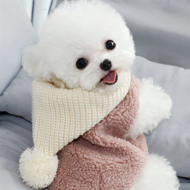 KFX-1965757 Warm Cotton Clothes for Small Dogs and Puppies - Casual Style, Available in Brown and Bean Paste, Multiple Sizes