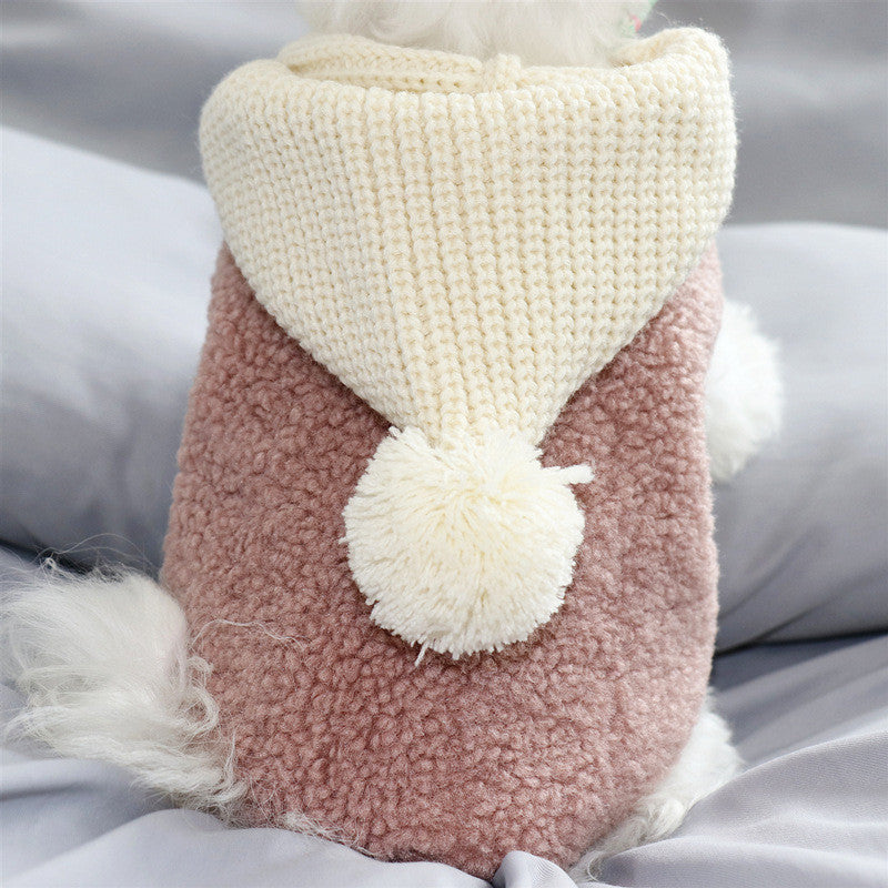 KFX-1965757 Warm Cotton Clothes for Small Dogs and Puppies - Casual Style, Available in Brown and Bean Paste, Multiple Sizes