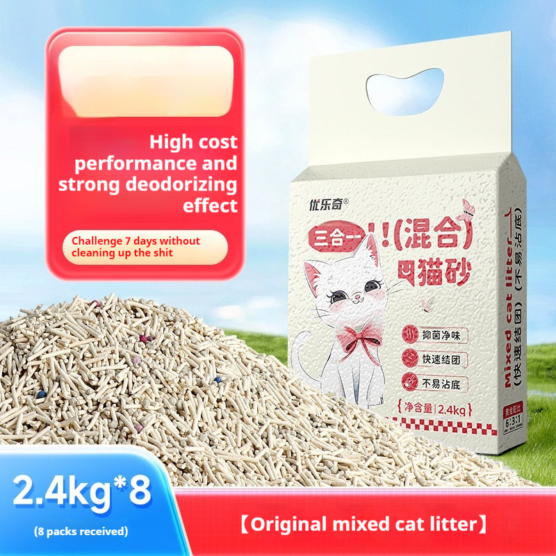 KFX-1966781 Affordable Mixed Cat Litter with Low Dust and Deodorizing Beads for All Ages