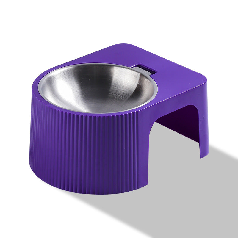 KFX-1967293 Geometric Stainless Steel Cat Bowl with Bracket - Multi-Color Options