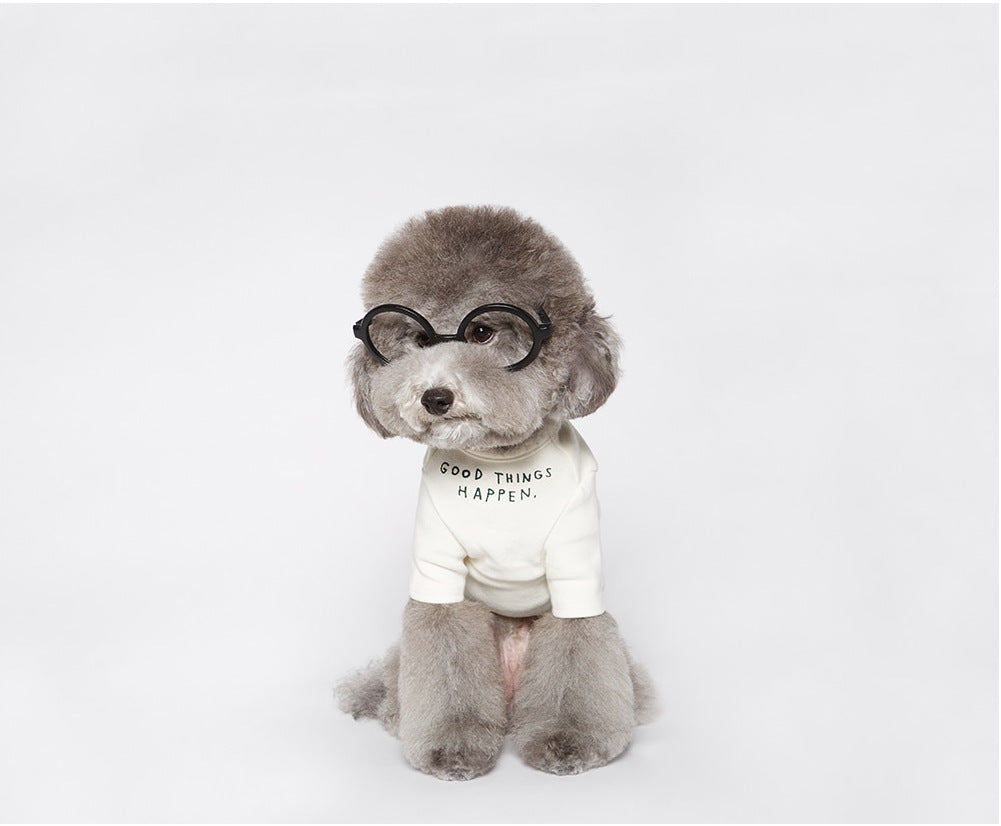 KFX-1967677 Simple Cotton T-Shirt for Pets in Dark Green and Beige, Available in Multiple Sizes