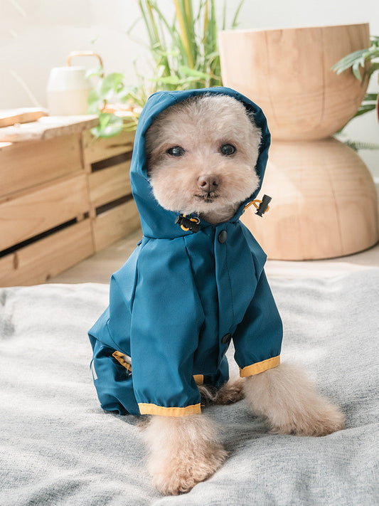 KFX-1968701 Cozy Waterproof Poncho for Dogs - Available in Ginger Yellow, Sea Blue, and Pink