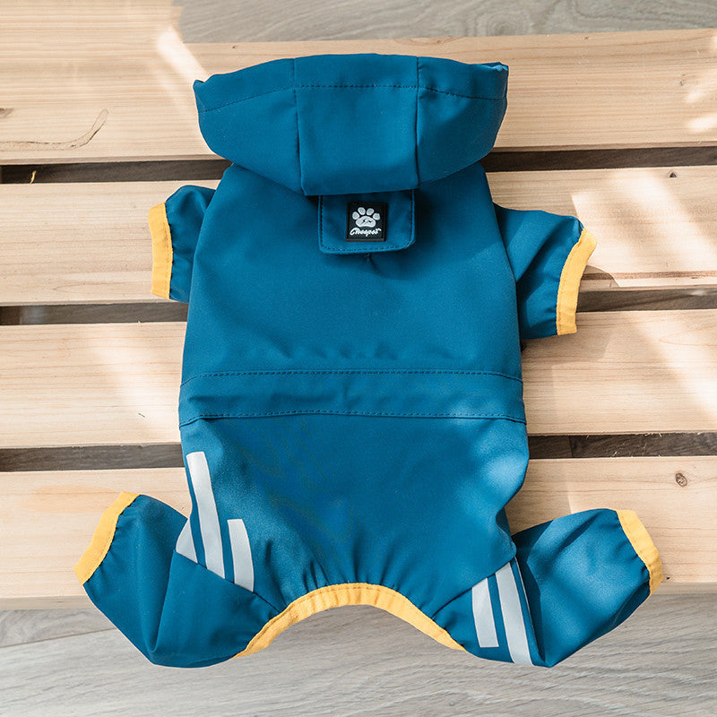 KFX-1968701 Cozy Waterproof Poncho for Dogs - Available in Ginger Yellow, Sea Blue, and Pink