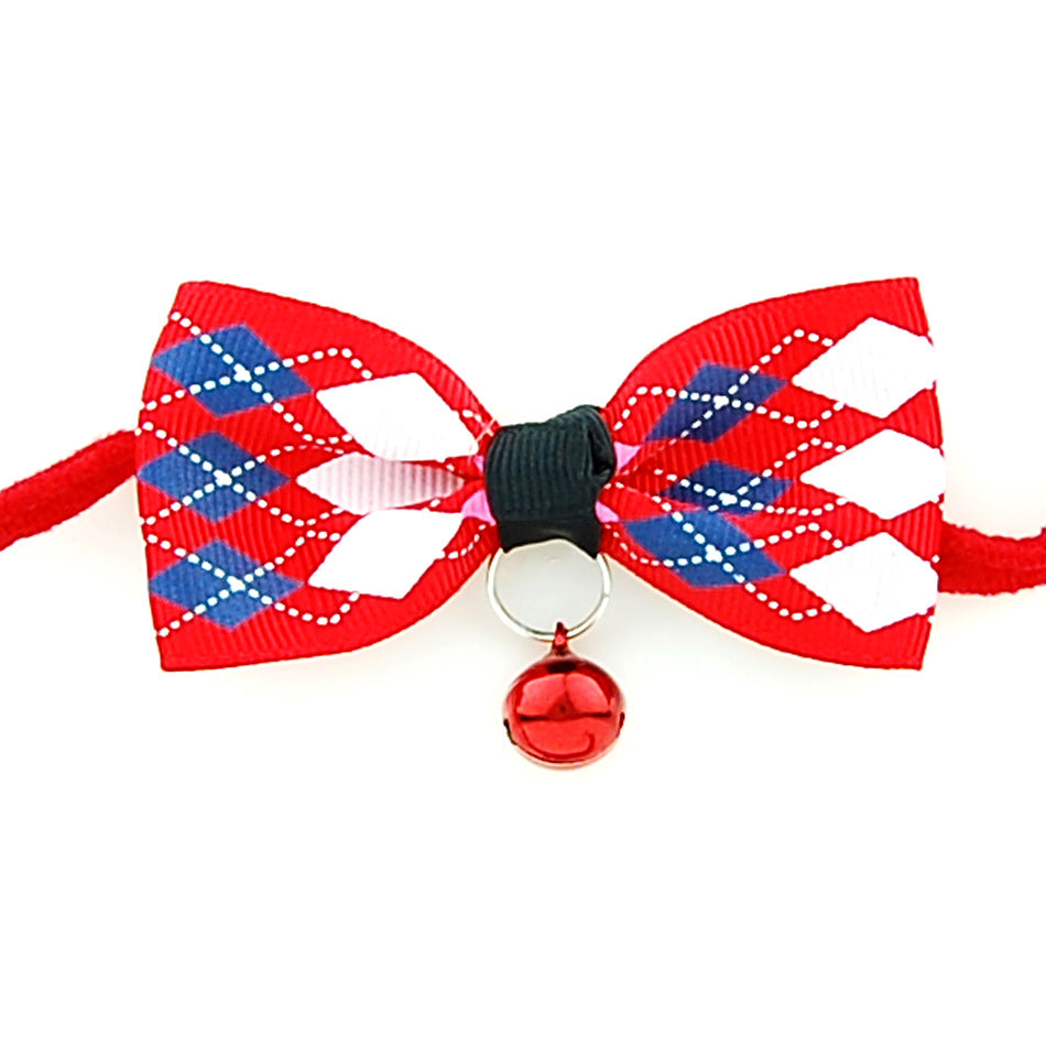 KFX-1969085 Adjustable Polyester Dog and Cat Bow Tie with Copper Bell