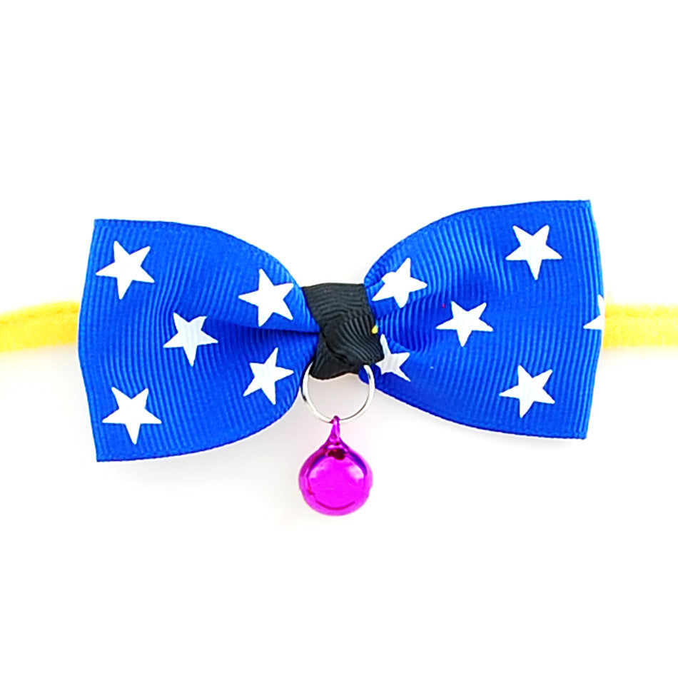 KFX-1969085 Adjustable Polyester Dog and Cat Bow Tie with Copper Bell