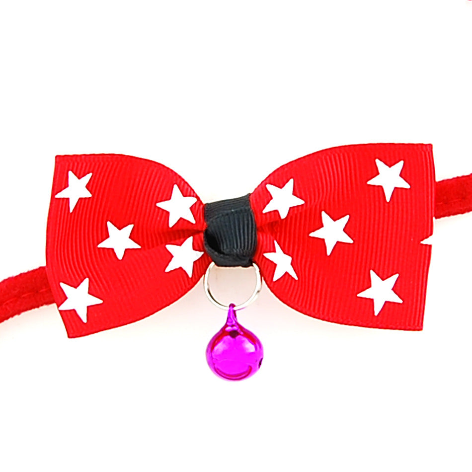 KFX-1969085 Adjustable Polyester Dog and Cat Bow Tie with Copper Bell