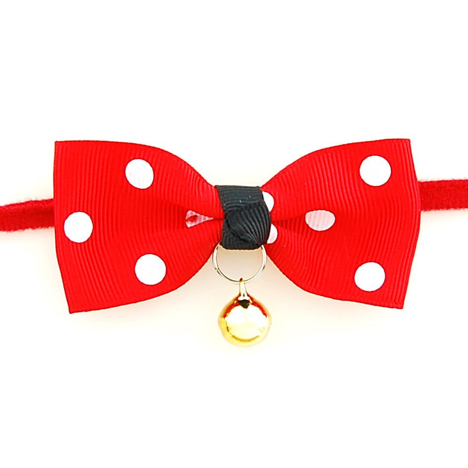KFX-1969085 Adjustable Polyester Dog and Cat Bow Tie with Copper Bell