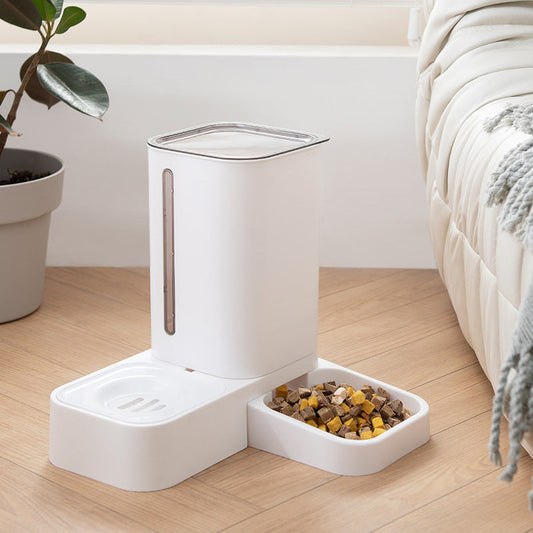 KFX-1973053 Automatic Pet Water Dispenser with Double Plastic Bowls - Grey, Blue, Purple - 32x31x32cm