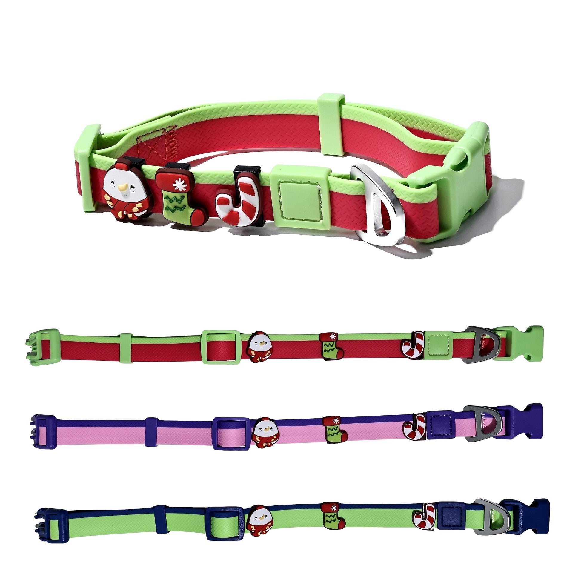 KFX-1976637 Dual-Color Embossed Dog Leash Set with 12 Customizable Accessories