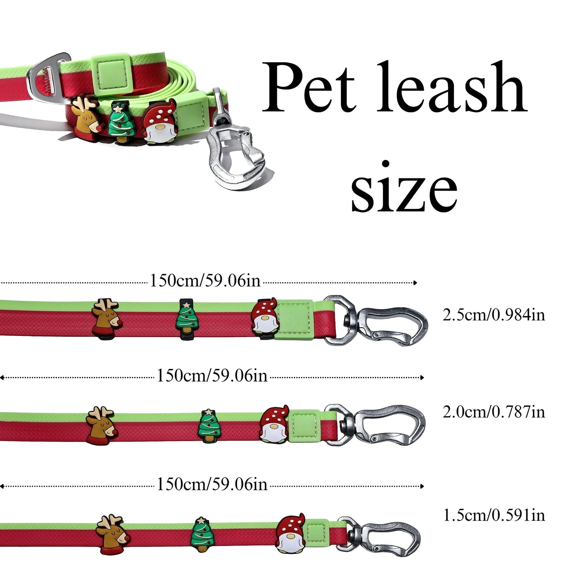 KFX-1976637 Dual-Color Embossed Dog Leash Set with 12 Customizable Accessories
