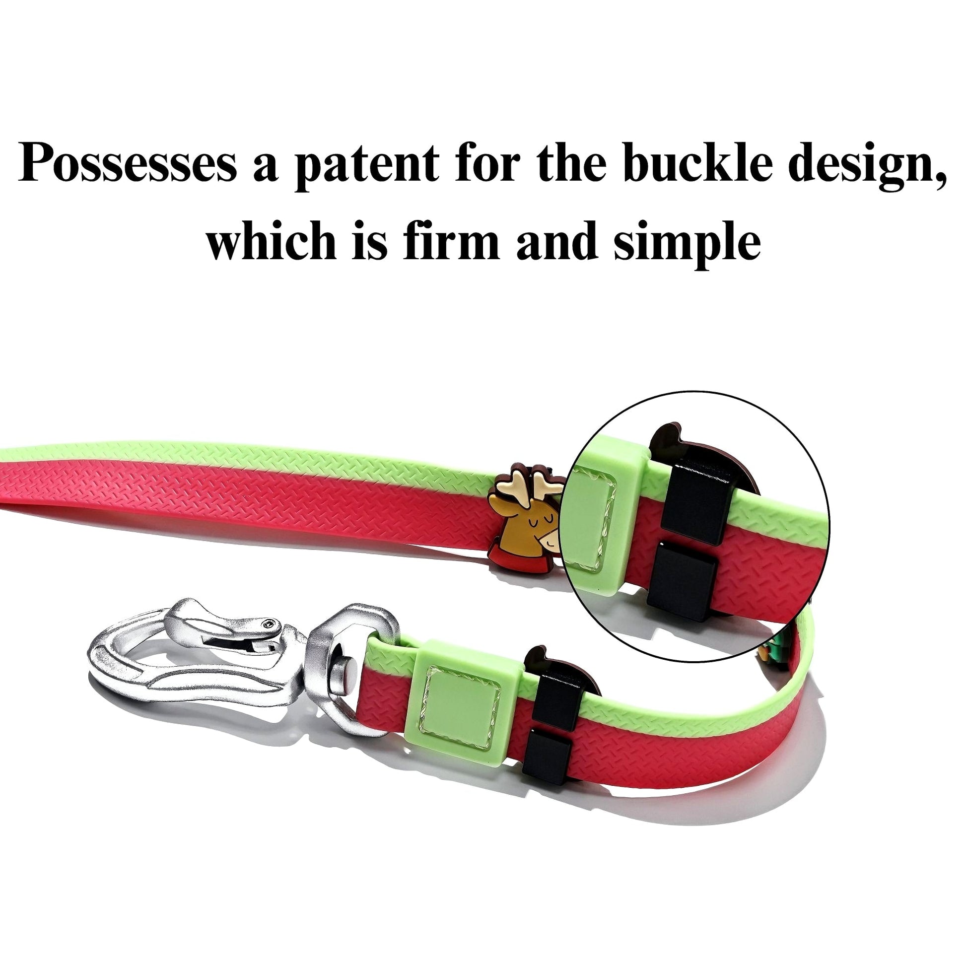 KFX-1976637 Dual-Color Embossed Dog Leash Set with 12 Customizable Accessories