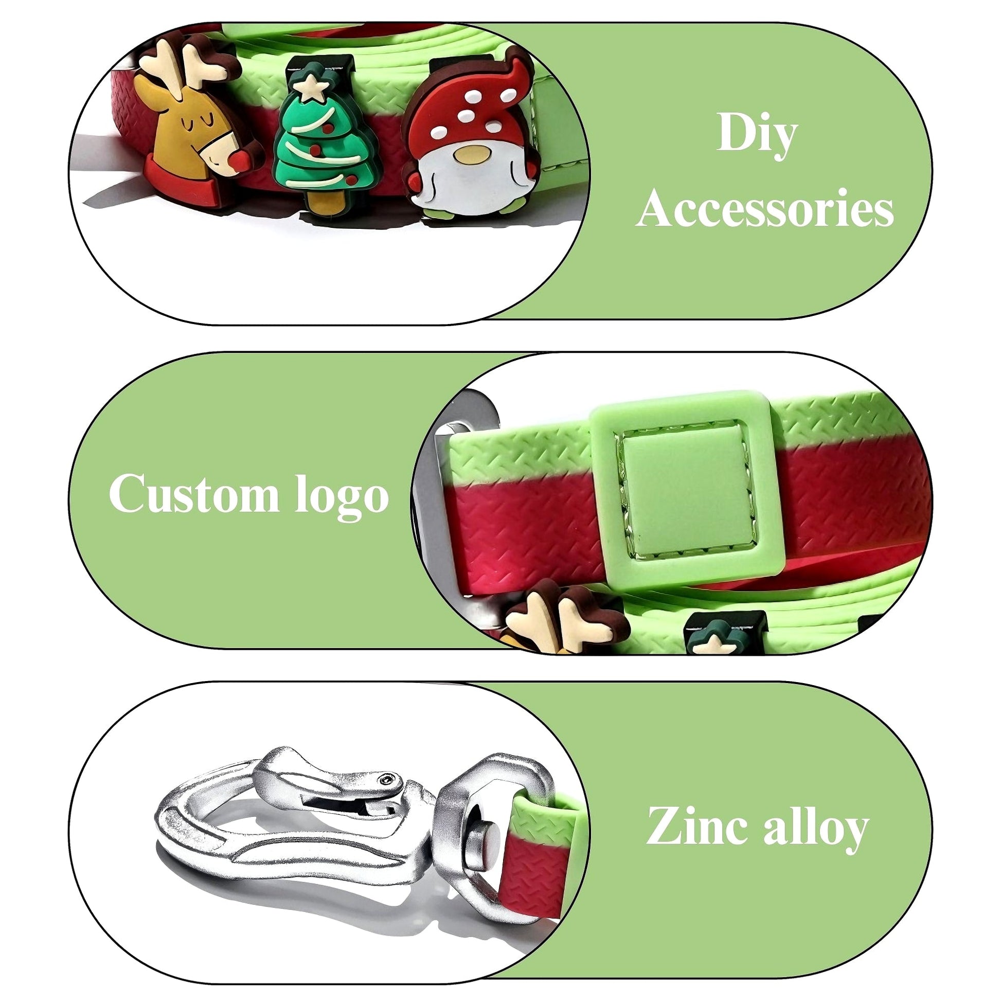 KFX-1976637 Dual-Color Embossed Dog Leash Set with 12 Customizable Accessories