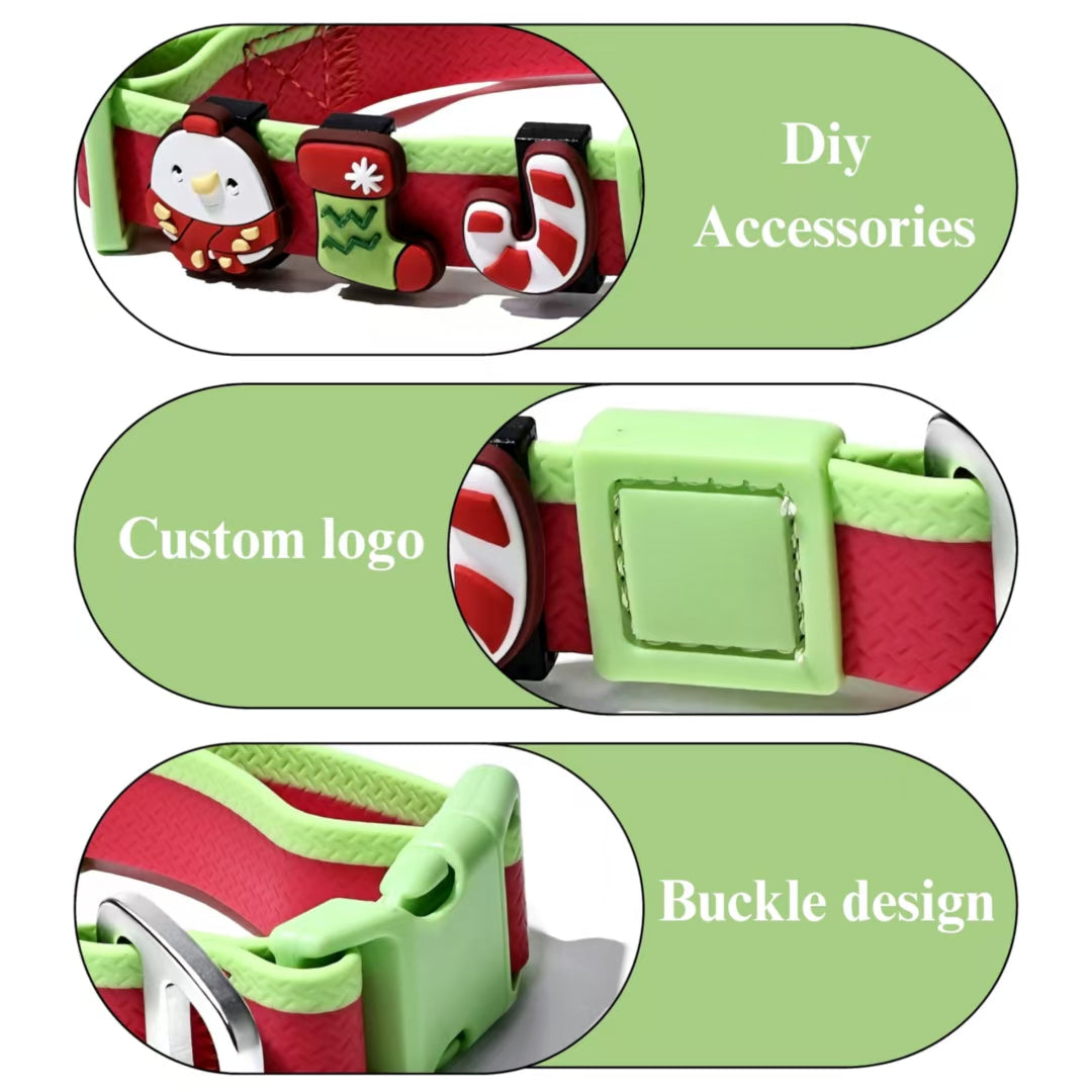 KFX-1976637 Dual-Color Embossed Dog Leash Set with 12 Customizable Accessories