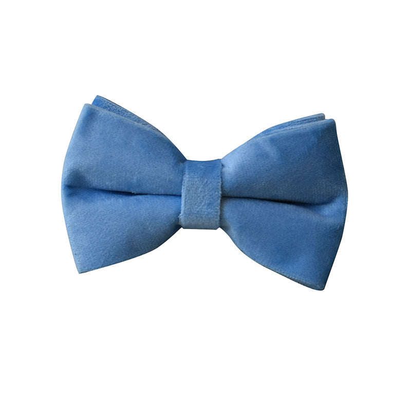 KFX-1978813 Elevate Your Pet's Style with a Monochrome Blue Velvet Dog Collar and Rope Set