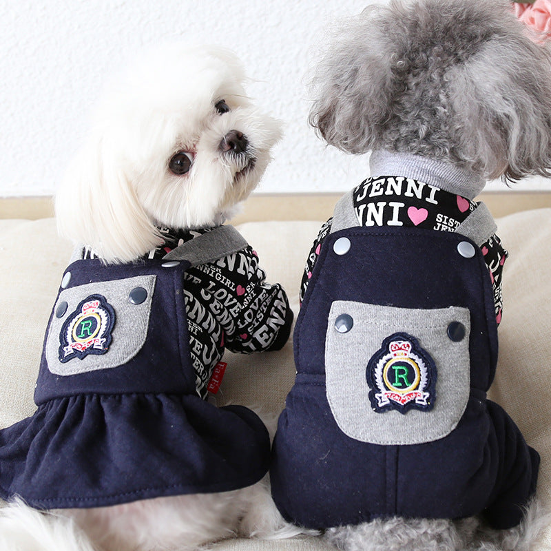 KFX-1980989 Couples and Pet Casual Cotton Clothing - Dog Outfits Available in Various Sizes