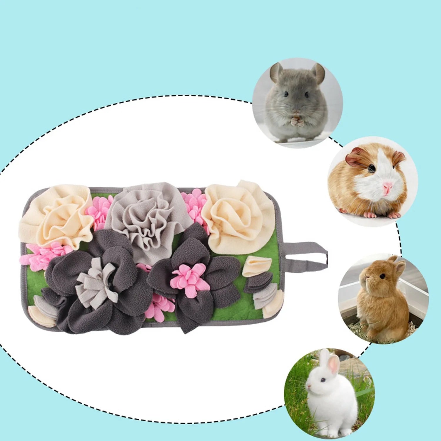 KFX-1985853 Foraging Mat for Rabbits and Guinea Pigs - Emotional Relief Garden Smelling Mat with Totoro Design