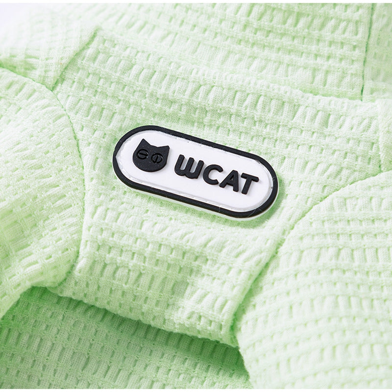 KFX-1987133 Textured Knit Striped Pet Hoodie Top for Cats and Dogs - Lightweight and Comfortable for Autumn and Winter