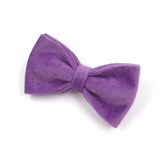 KFX-1988157 Purple Velvet Dog Collar and Leash Set with Drawstring Bow - Available in Multiple Sizes