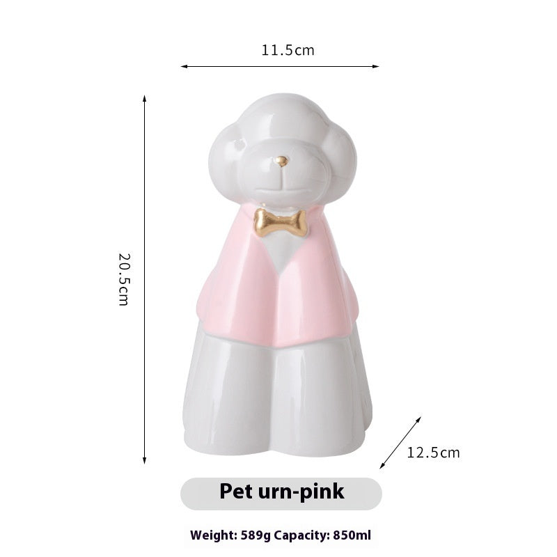 KFX-1988413 Handmade Ceramic Ash Urn for Pet Memorials and Souvenir Keepsakes