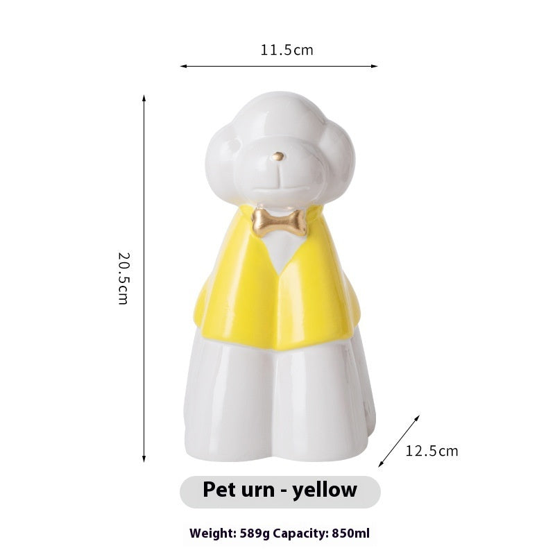 KFX-1988413 Handmade Ceramic Ash Urn for Pet Memorials and Souvenir Keepsakes
