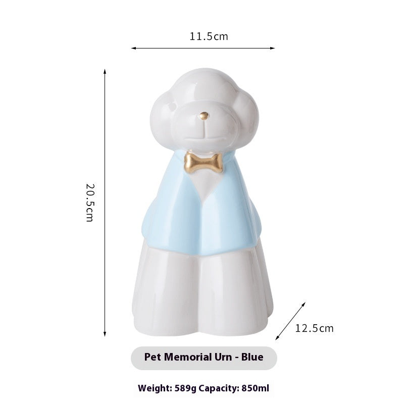 KFX-1988413 Handmade Ceramic Ash Urn for Pet Memorials and Souvenir Keepsakes