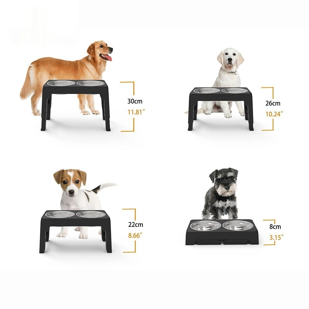 KFX-1992125 Adjustable Plastic Lifting Dog Bowl with Integrated Slow Feed Design