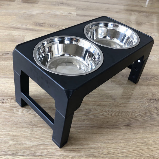 KFX-1992125 Adjustable Plastic Lifting Dog Bowl with Integrated Slow Feed Design