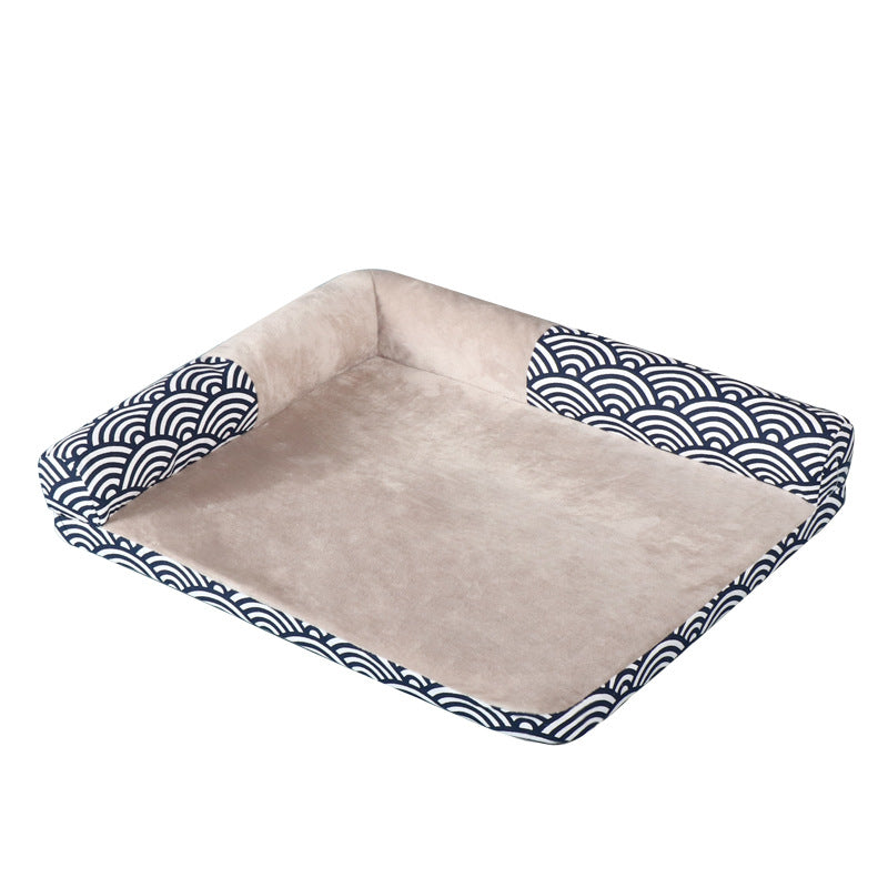 KFX-1992381 Four Seasons Pet Bed - Doghouse Sofa Mat in Wind Wave and Gray Arrow