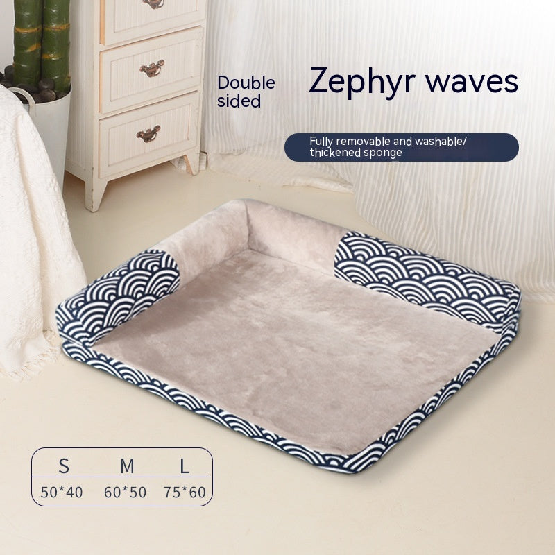 KFX-1992381 Four Seasons Pet Bed - Doghouse Sofa Mat in Wind Wave and Gray Arrow