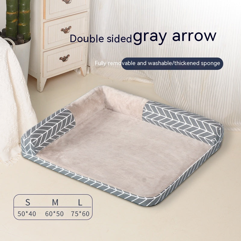 KFX-1992381 Four Seasons Pet Bed - Doghouse Sofa Mat in Wind Wave and Gray Arrow