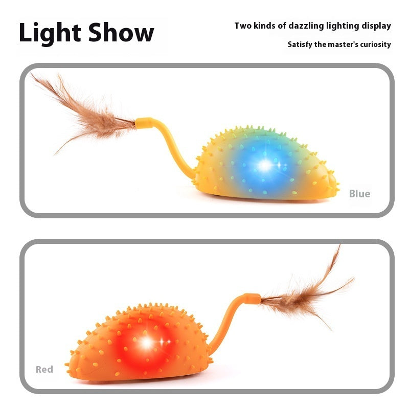 KFX-1996733 Remote Control Silicone Cat Toy Mouse with USB Charging and Teasing Feathers