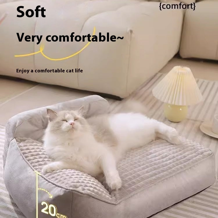 KFX-1997373 Cozy Four Seasons Removable & Washable Cat and Dog Bed with Elegant Gray Cushion