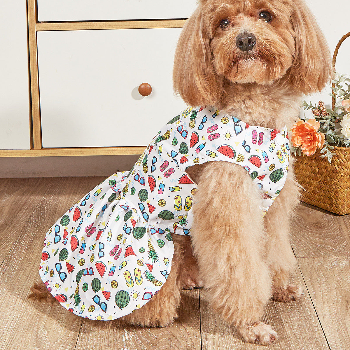 KFX-2000445 Breathable Pet Dog Princess Skirt with Cute Prints in Various Styles and Sizes