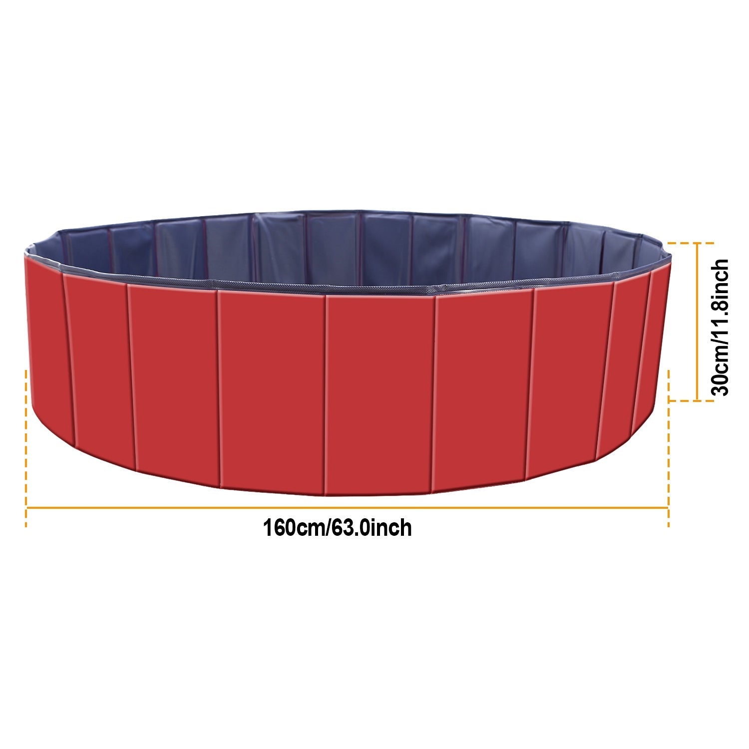 KFX-2001725 Foldable Pet Swimming Pool 160 x 160 x 30 cm Portable PVC Bathing Tub for Dogs and Cats