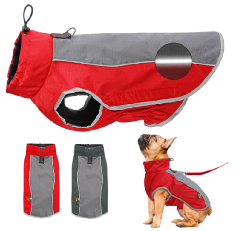KFX-2002237 Reflective Waterproof Winter Jacket for Small to Large Dogs - Perfect for Bulldogs and French Bulldogs