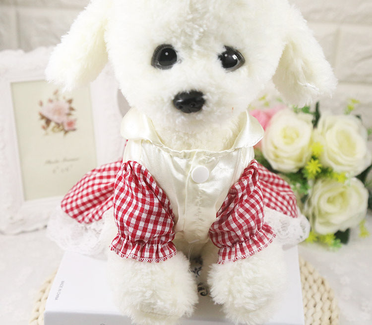 KFX-2004413 Cotton Plaid Skirt for Dogs - Available in Red, Powder, and Blue, Sizes XS to XXL