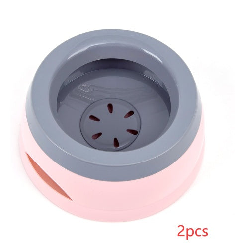 KFX-2005693 Anti-Spill Pet Car Bowl for Home and Travel - Pink, Army Green, Blue, Gray