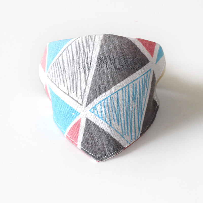 KFX-2007229 Geometric Triangle Dog Scarf & Cat Collar - Stylish Linen Accessory for Small Pets