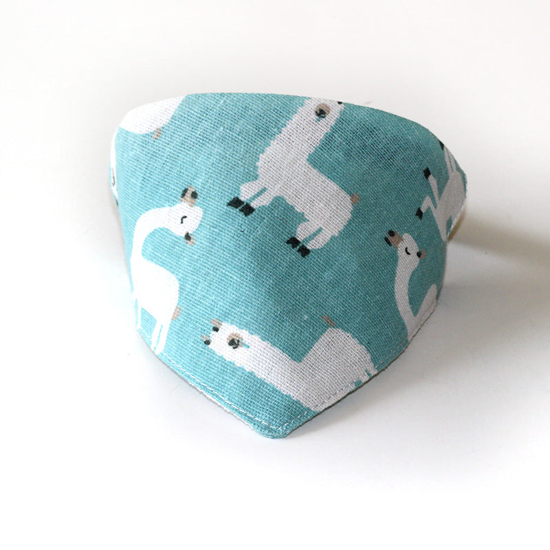KFX-2007229 Geometric Triangle Dog Scarf & Cat Collar - Stylish Linen Accessory for Small Pets