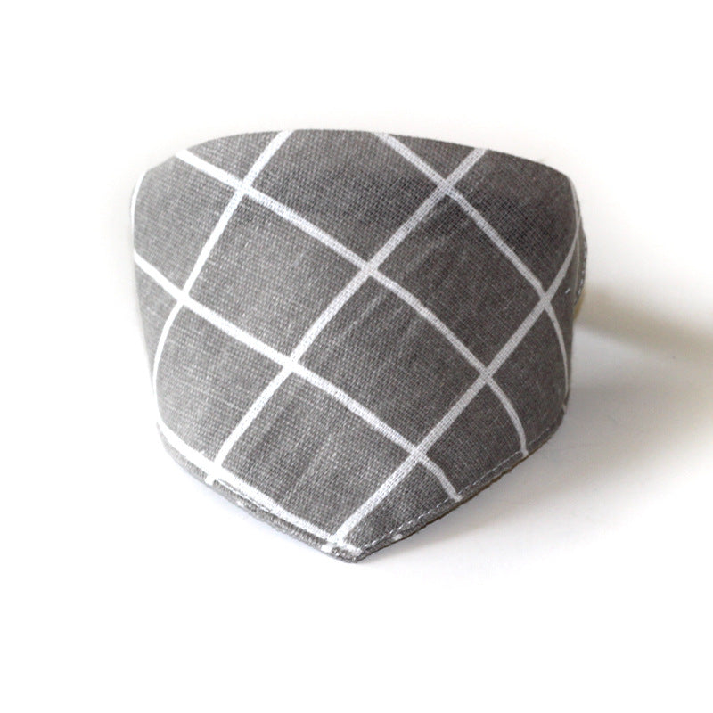 KFX-2007229 Geometric Triangle Dog Scarf & Cat Collar - Stylish Linen Accessory for Small Pets
