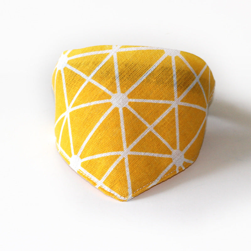 KFX-2007229 Geometric Triangle Dog Scarf & Cat Collar - Stylish Linen Accessory for Small Pets